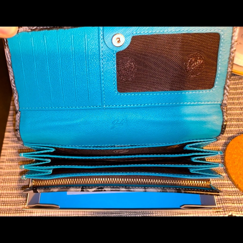 Gabs Wallet grey flowers - Made in Italy